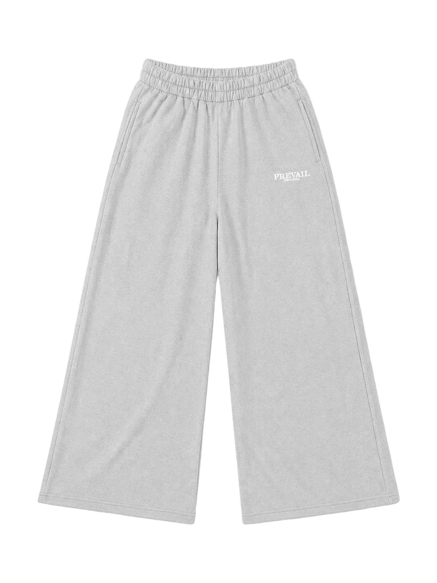 PREVAIL Wide-Leg Sweat Pants - Gray, front