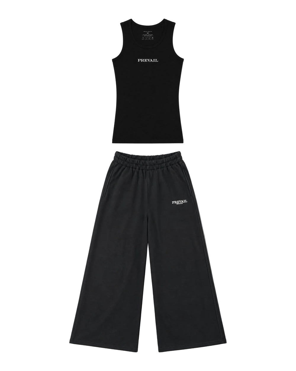 PREVAIL Tank Set - Black tank with Black wide-leg sweat pants