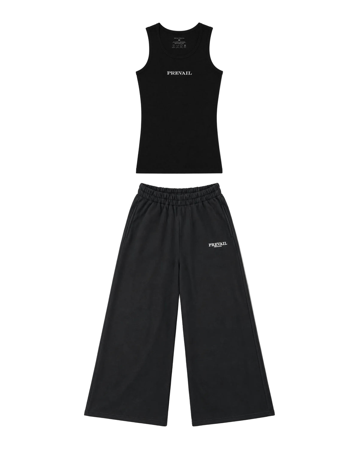 PREVAIL Tank Set - Black tank with Black wide-leg sweat pants