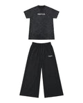 PREVAIL Contrarian Set - acid-wash tee with Black wide-leg sweat pants